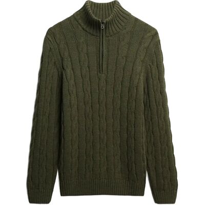 Superdry Jacob Cable Knit Half Zip XXL MOSS GREEN XXL Superdry Jacob Cable Knit Half Zip XXL MOSS GREEN XXL