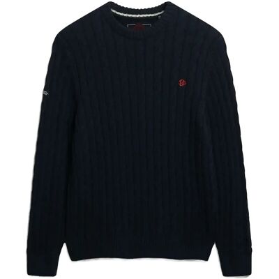 Superdry Cotton Cable Knit Crew XL ECLIPSE NAVY XL Superdry Cotton Cable Knit Crew XL ECLIPSE NAVY XL