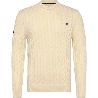 Superdry Cotton Cable Knit Crew XL ECRU XL Superdry Cotton Cable Knit Crew XL ECRU XL