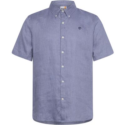 Timberland Mill Brook Linen Short Sleeve Shirt Stone Wash S MEDIUM BLUE S Timberland Mill Brook Linen Short Sleeve Shirt Stone Wash S MEDIUM BLUE S