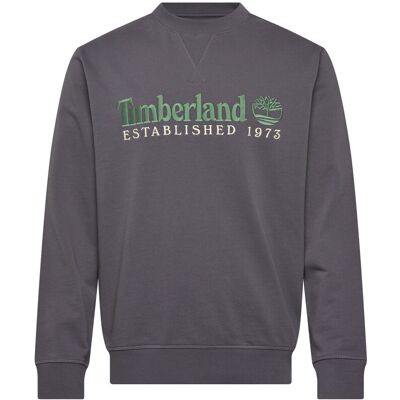 Timberland Established 1973 Embroidered Logo Crew Neck Sweatshirt Blackened Pearl M DARK GREY M Timberland Established 1973 Embroidered Logo Crew Neck Sweatshirt Blackened Pearl M DARK GREY M