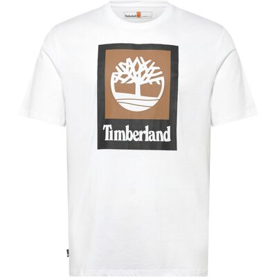 Timberland Stack Logo Colored Short Sleeve Tee White M WHITE M Timberland Stack Logo Colored Short Sleeve Tee White M WHITE M