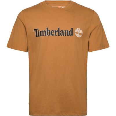 Timberland Linear Logo Short Sleeve Tee M MEDIUM BROWN M Timberland Linear Logo Short Sleeve Tee M MEDIUM BROWN M