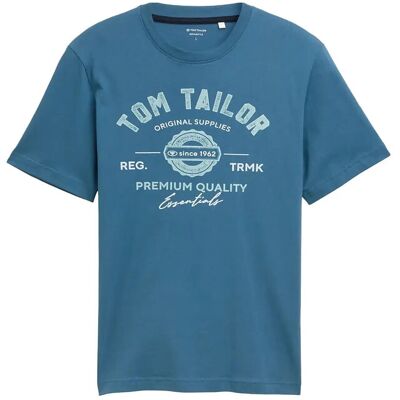 Tom Tailor Logo Tee S REAL TEAL BLUE S Tom Tailor Logo Tee S REAL TEAL BLUE S