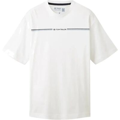 Tom Tailor Printed Crewneck T-Shirt S WHITE S Tom Tailor Printed Crewneck T-Shirt S WHITE S