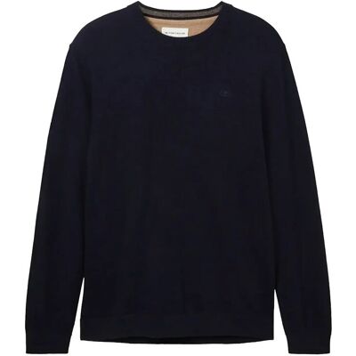 Tom Tailor Basic Crewneck Knit XL KNITTED NAVY MELANGE XL Tom Tailor Basic Crewneck Knit XL KNITTED NAVY MELANGE XL