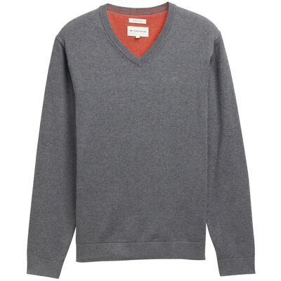Tom Tailor Basic V-Neck Knit M CLASSIC DARK GREY MELANGE M Tom Tailor Basic V-Neck Knit M CLASSIC DARK GREY MELANGE M