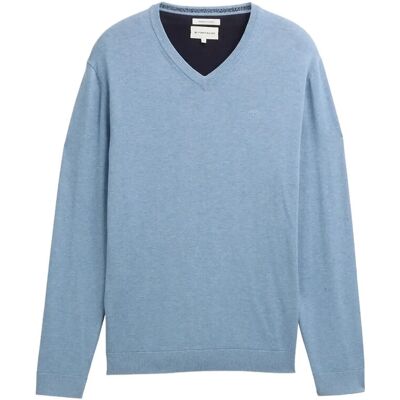 Tom Tailor Basic V-Neck Knit M MOUNTAIN SPRING BLUE MELANGE M Tom Tailor Basic V-Neck Knit M MOUNTAIN SPRING BLUE MELANGE M