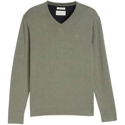 Tom Tailor Basic V-Neck Knit M GREYISH SHADOW OLIVE MELANGE M Tom Tailor Basic V-Neck Knit M GREYISH SHADOW OLIVE MELANGE M