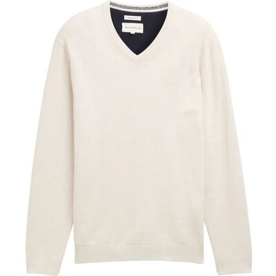Tom Tailor Basic V-Neck Knit M SOFT BUTTERCREAM MELANGE M Tom Tailor Basic V-Neck Knit M SOFT BUTTERCREAM MELANGE M