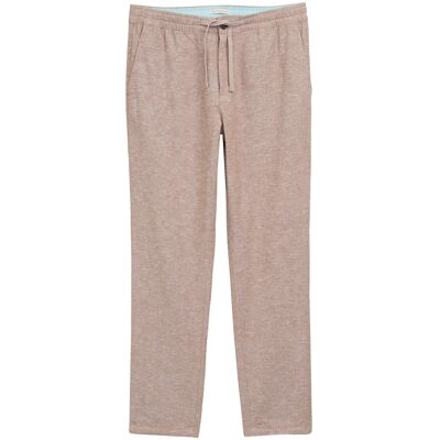 Tom Tailor Regular Linen Beach Pants M MOCHA BROWN CHAMBRAY M Tom Tailor Regular Linen Beach Pants M MOCHA BROWN CHAMBRAY M