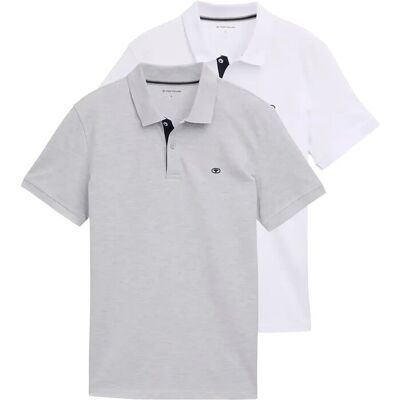 Tom Tailor Doublepack Polo, Packaging XXL LIGHT STONE GREY MELANGE XXL Tom Tailor Doublepack Polo, Packaging XXL LIGHT STONE GREY MELANGE XXL