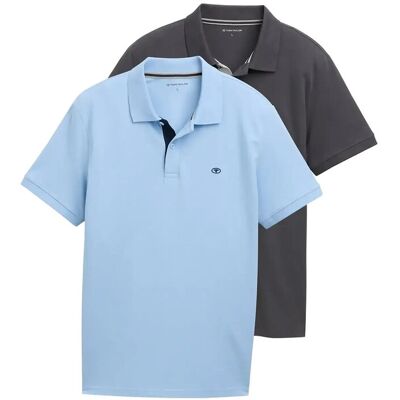 Tom Tailor Doublepack Polo, Packaging XXL WASHED OUT MIDDLE BLUE XXL Tom Tailor Doublepack Polo, Packaging XXL WASHED OUT MIDDLE BLUE XXL