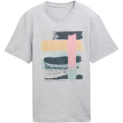 Tom Tailor Printed T-Shirt XL LIGHT STONE GREY MELANGE XL Tom Tailor Printed T-Shirt XL LIGHT STONE GREY MELANGE XL