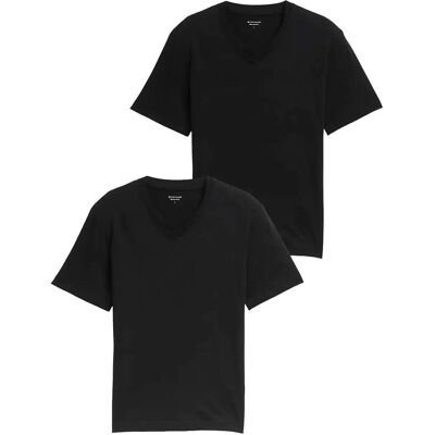 Tom Tailor Double Pack V-Neck Tee L BLACK L Tom Tailor Double Pack V-Neck Tee L BLACK L
