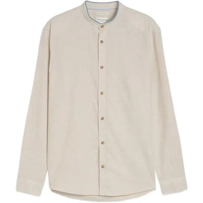 Tom Tailor Cotton Linen Shirt S CASHEW BEIGE CHAMBRAY S Tom Tailor Cotton Linen Shirt S CASHEW BEIGE CHAMBRAY S