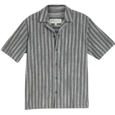 Tom Tailor Relaxed Structured Striped Shirt L BLACK GREYISH STRIPE L Tom Tailor Relaxed Structured Striped Shirt L BLACK GREYISH STRIPE L
