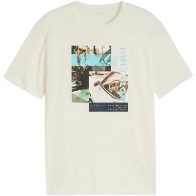 Tom Tailor Photoprint T-Shirt XL GARDENIA WHITE XL Tom Tailor Photoprint T-Shirt XL GARDENIA WHITE XL