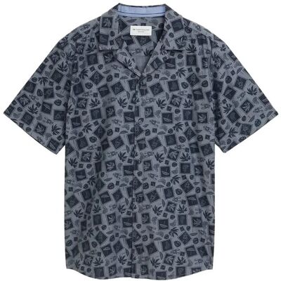Tom Tailor Printed Oxford Shirt M NAVY TONAL DESIGN M Tom Tailor Printed Oxford Shirt M NAVY TONAL DESIGN M