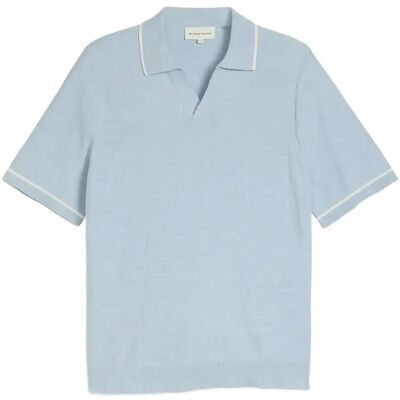 Tom Tailor Slub Knit Polo M LIGHT BLUE GREY M Tom Tailor Slub Knit Polo M LIGHT BLUE GREY M
