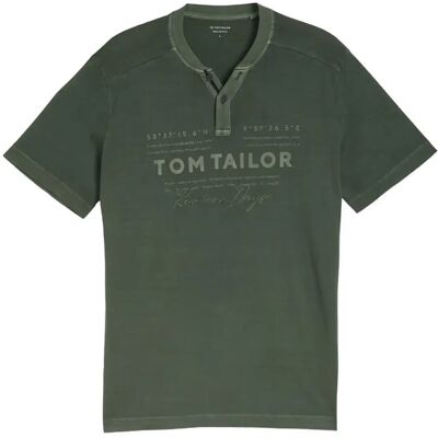 Tom Tailor Printed Garment Dye Serafino S DEEP LEAF GREEN S Tom Tailor Printed Garment Dye Serafino S DEEP LEAF GREEN S