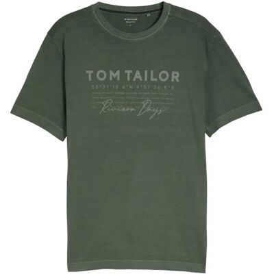 Tom Tailor Printed Garment Dye T-Shirt M DEEP LEAF GREEN M Tom Tailor Printed Garment Dye T-Shirt M DEEP LEAF GREEN M
