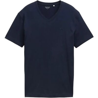 Tom Tailor V-Neck T-Shirt With Embro M SKY CAPTAIN BLUE M Tom Tailor V-Neck T-Shirt With Embro M SKY CAPTAIN BLUE M