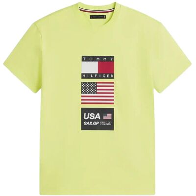 Tommy Hilfiger Us Sailgp Sailing Flag Tee XL CITRA LIME XL Tommy Hilfiger Us Sailgp Sailing Flag Tee XL CITRA LIME XL