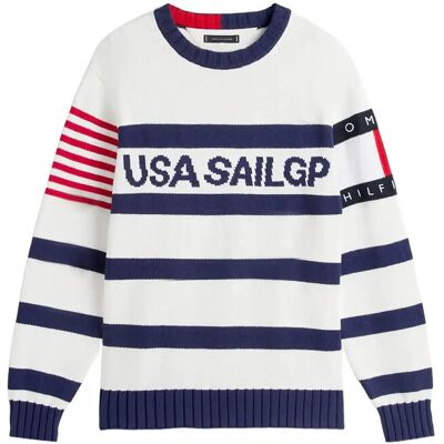 Tommy Hilfiger Us Sailgp Marine Stripe Crewneck M ECRU YALE NAVY M Tommy Hilfiger Us Sailgp Marine Stripe Crewneck M ECRU YALE NAVY M