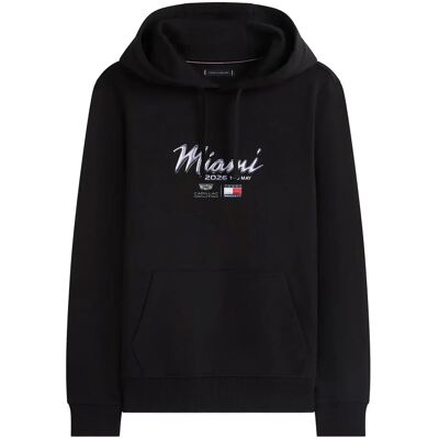 Tommy Hilfiger Th X Cf1 Miami Graphic Hoodie XL BLACK XL Tommy Hilfiger Th X Cf1 Miami Graphic Hoodie XL BLACK XL