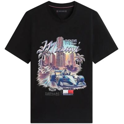 Tommy Hilfiger Th X Cf1 Miami Graphic Tee M BLACK M Tommy Hilfiger Th X Cf1 Miami Graphic Tee M BLACK M