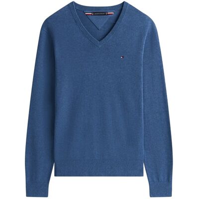 Tommy Hilfiger Essential Cotton V Neck M AEGEAN SEA HEATHER M Tommy Hilfiger Essential Cotton V Neck M AEGEAN SEA HEATHER M