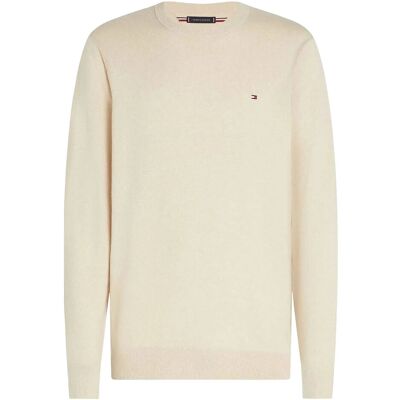 Tommy Hilfiger Pima Org Ctn Cashmere Crew Neck L HEATHERED OATMILK L Tommy Hilfiger Pima Org Ctn Cashmere Crew Neck L HEATHERED OATMILK L
