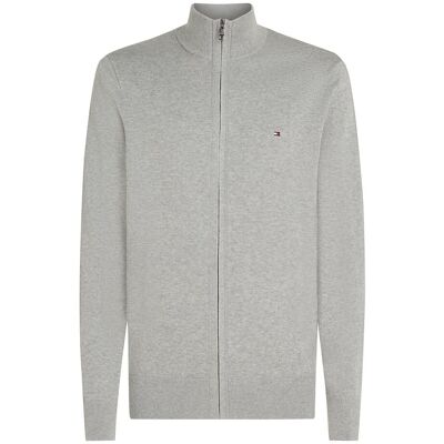 Tommy Hilfiger Pima Org Ctn Cashmere Zip Thru XS LIGHT GREY HEATHER XS Tommy Hilfiger Pima Org Ctn Cashmere Zip Thru XS LIGHT GREY HEATHER XS