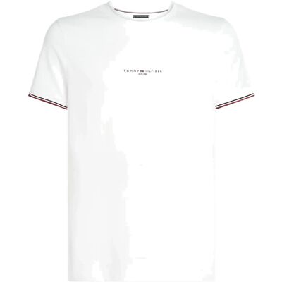 Tommy Hilfiger Tommy Logo Tipped Tee XXL WHITE XXL Tommy Hilfiger Tommy Logo Tipped Tee XXL WHITE XXL