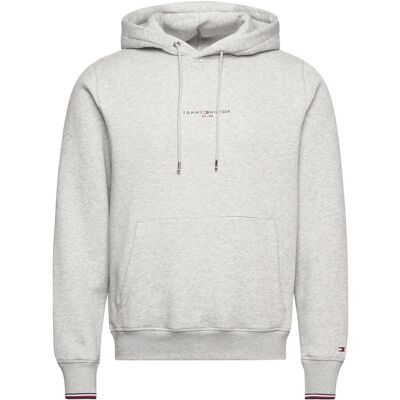 Tommy Hilfiger Tommy Logo Tipped Hoody XS LIGHT GREY HEATHER XS Tommy Hilfiger Tommy Logo Tipped Hoody XS LIGHT GREY HEATHER XS