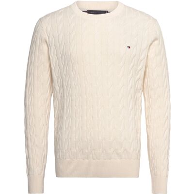 Tommy Hilfiger Classic Cotton Cable Crew Neck XXXL IVORY PETAL XXXL Tommy Hilfiger Classic Cotton Cable Crew Neck XXXL IVORY PETAL XXXL