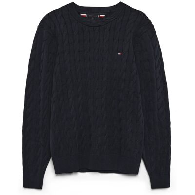 Tommy Hilfiger Classic Cotton Cable Crew Neck M NAVY BLUE M Tommy Hilfiger Classic Cotton Cable Crew Neck M NAVY BLUE M