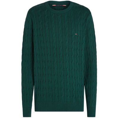 Tommy Hilfiger Classic Cotton Cable Crew Neck M ORNAMENTAL GREEN M Tommy Hilfiger Classic Cotton Cable Crew Neck M ORNAMENTAL GREEN M