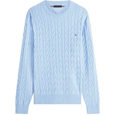 Tommy Hilfiger Classic Cotton Cable Crew Neck M VESSEL BLUE HEATHER M Tommy Hilfiger Classic Cotton Cable Crew Neck M VESSEL BLUE HEATHER M