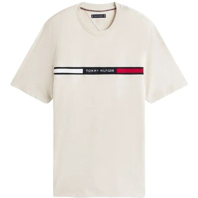 Tommy Hilfiger Hilfiger Chest Insert Tee M HEATHERED OATMILK M Tommy Hilfiger Hilfiger Chest Insert Tee M HEATHERED OATMILK M