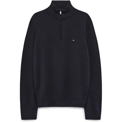 Tommy Hilfiger Essential Cotton Zip Mock XXL NAVY BLUE XXL Tommy Hilfiger Essential Cotton Zip Mock XXL NAVY BLUE XXL