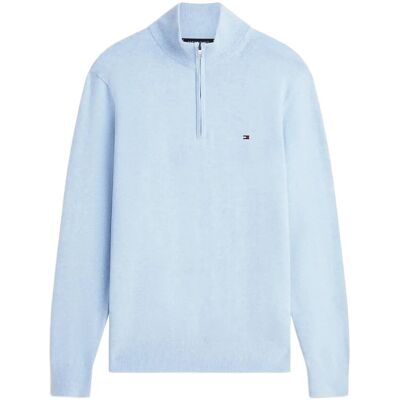 Tommy Hilfiger Essential Cotton Zip Mock XXL VESSEL BLUE HEATHER XXL Tommy Hilfiger Essential Cotton Zip Mock XXL VESSEL BLUE HEATHER XXL