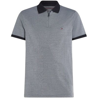 Tommy Hilfiger Performance Oxford Zip Reg Polo XL DESERT SKY WHITE XL Tommy Hilfiger Performance Oxford Zip Reg Polo XL DESERT SKY WHITE XL