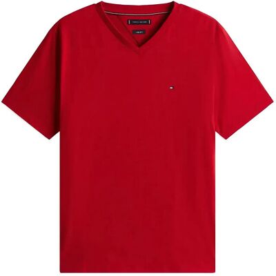 Tommy Hilfiger Essential V-Neck Tee XL MEDIUM RED XL Tommy Hilfiger Essential V-Neck Tee XL MEDIUM RED XL