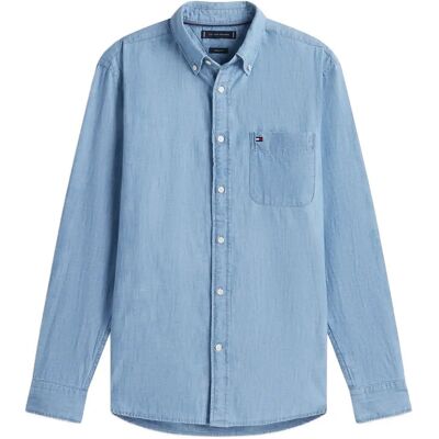 Tommy Hilfiger Chambray Pocket Rf Shirt L MEDIUM BLUE CHAMBRAY L Tommy Hilfiger Chambray Pocket Rf Shirt L MEDIUM BLUE CHAMBRAY L