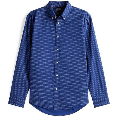 Tommy Hilfiger Flex Poplin Fake Solid Rf Shirt M PREPPY NAVY NEWSPRINT M Tommy Hilfiger Flex Poplin Fake Solid Rf Shirt M PREPPY NAVY NEWSPRINT M