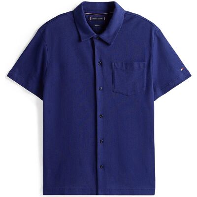Tommy Hilfiger Open Knit Full Placket Reg Polo L PREPPY NAVY L Tommy Hilfiger Open Knit Full Placket Reg Polo L PREPPY NAVY L
