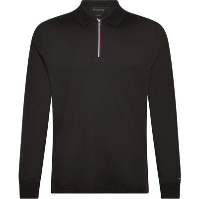 Tommy Hilfiger Ls Zip Interlock Reg Polo XL BLACK XL Tommy Hilfiger Ls Zip Interlock Reg Polo XL BLACK XL