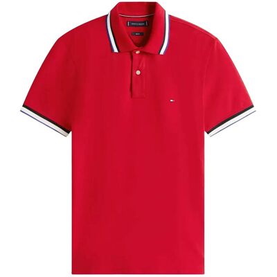 Tommy Hilfiger Cuff Interest Slim Fit Polo XXL MEDIUM RED XXL Tommy Hilfiger Cuff Interest Slim Fit Polo XXL MEDIUM RED XXL